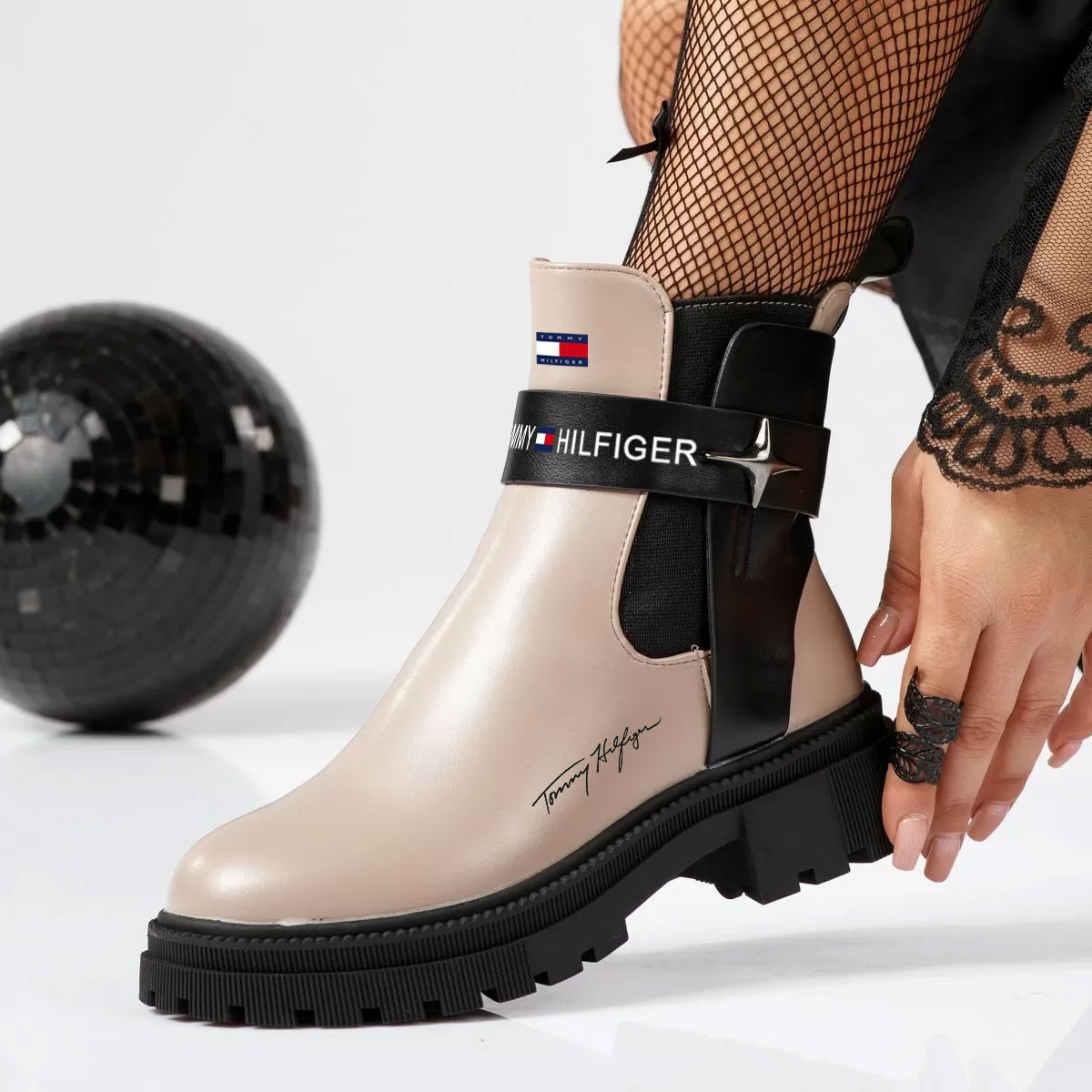 2023 Zimowe wodoodporne buty damskie ze skóry i aksamitu