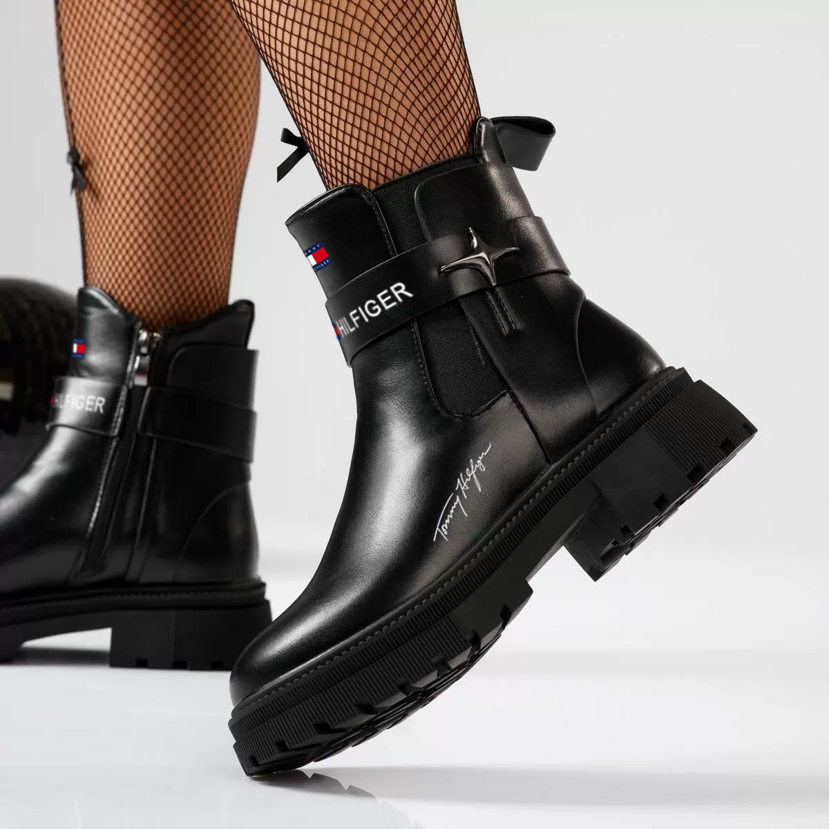 2023 Zimowe wodoodporne buty damskie ze skóry i aksamitu