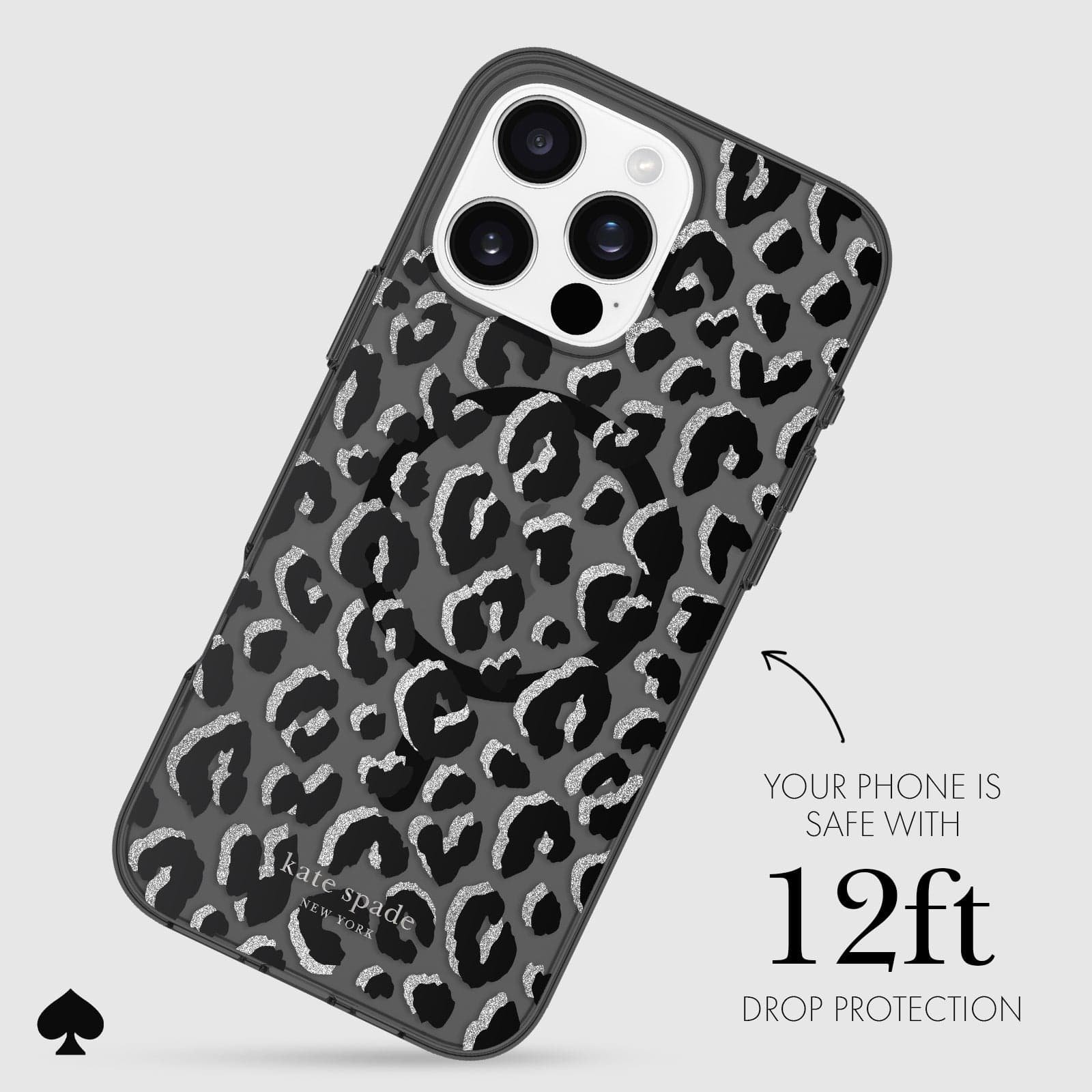 kate spade new york Black City Leopard MagSafe – iP 16 Pro Max