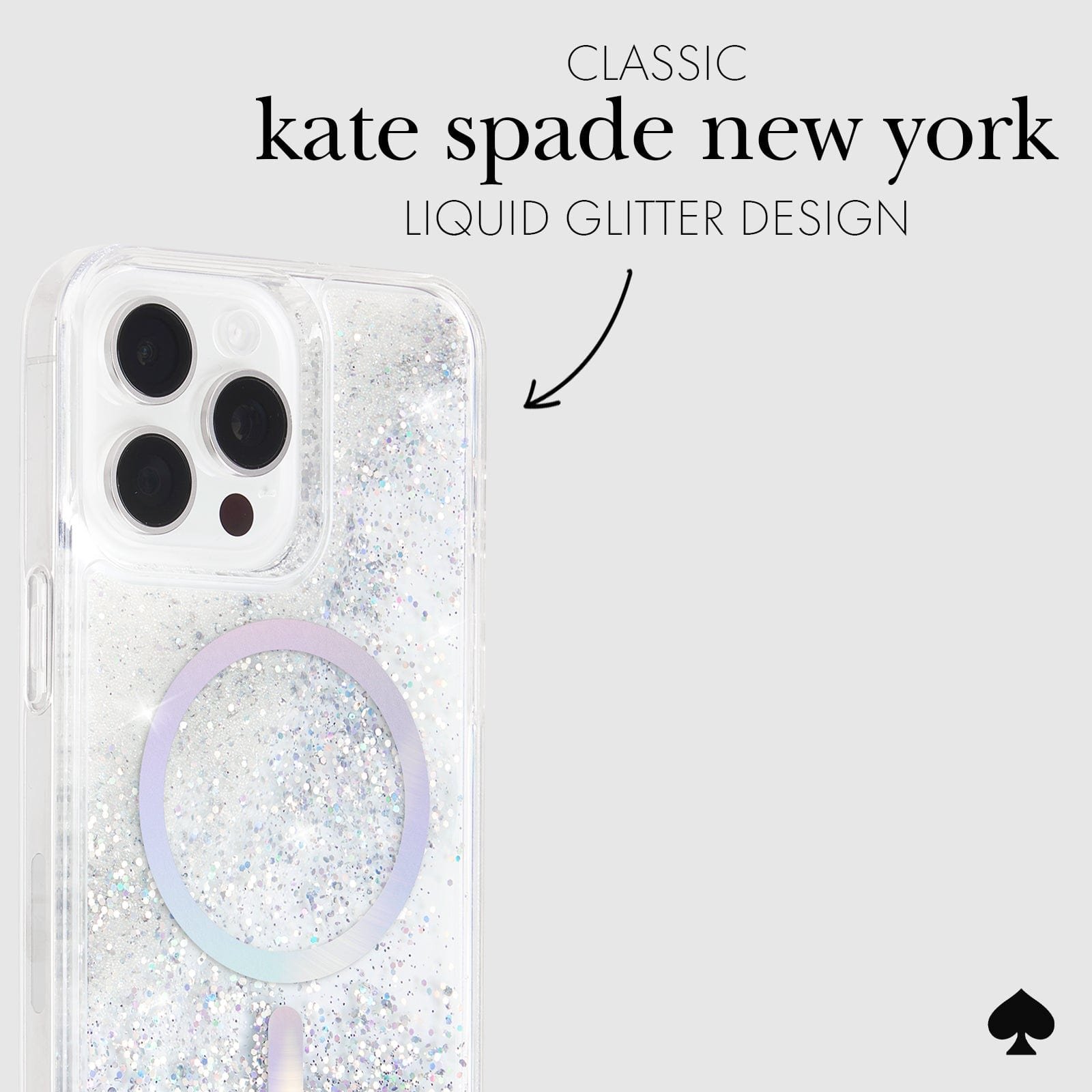 kate spade new york Liquid Glitter Opal Iridescent MagSafe – iP 15 Pro Max