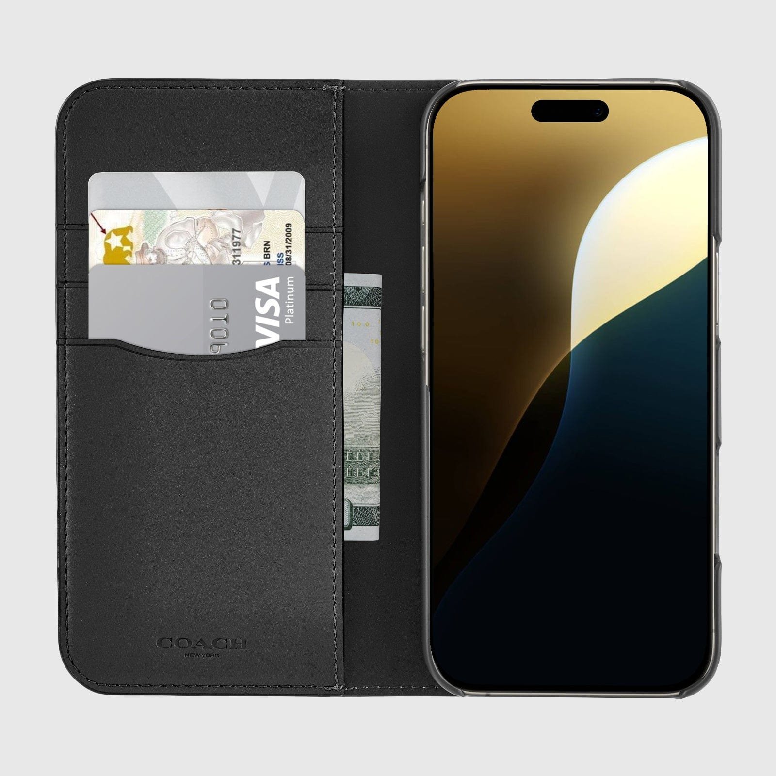 Coach Folio Signature Charcoal – iP 16 Pro Max