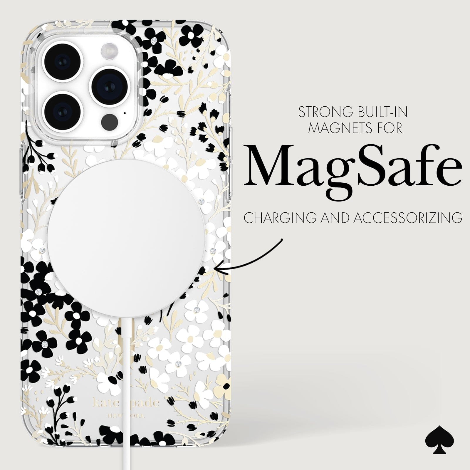 kate spade new york Multi Floral Black and White MagSafe – iP 15 Pro Max