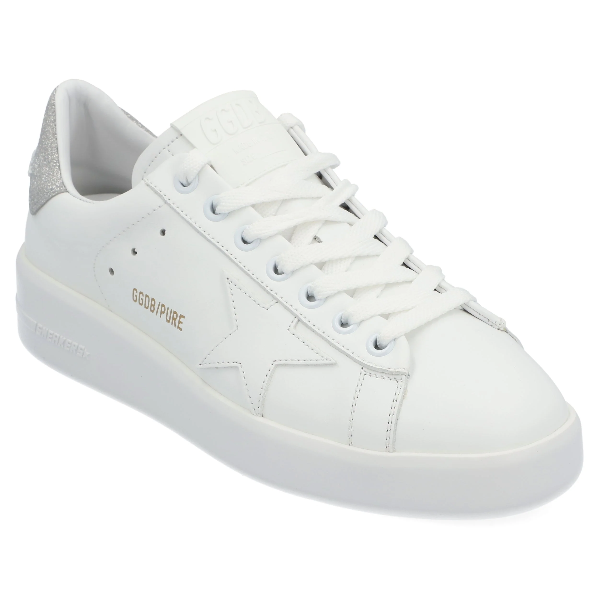 Golden Goose Pure Sneaker in white & glitter