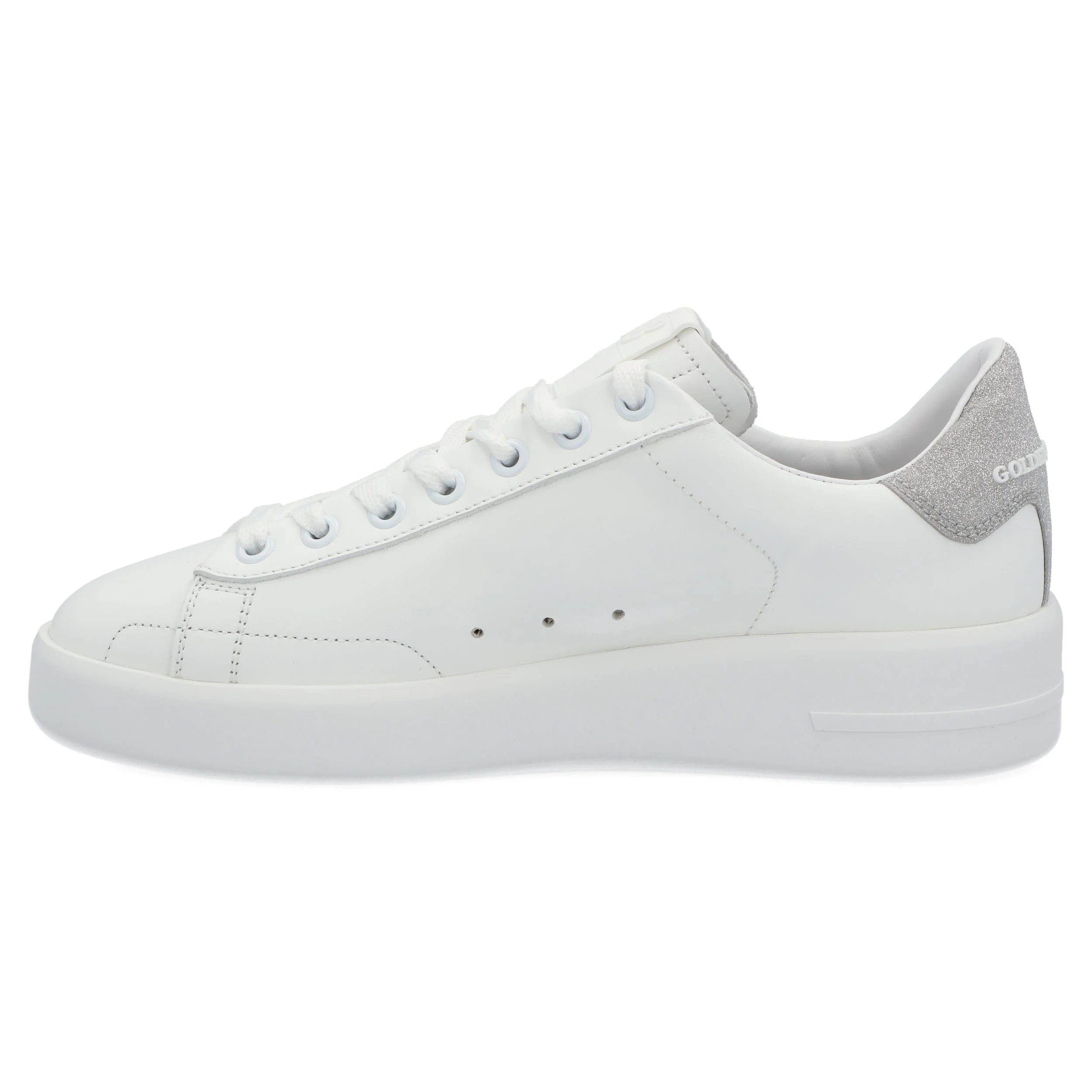 Golden Goose Pure Sneaker in white & glitter