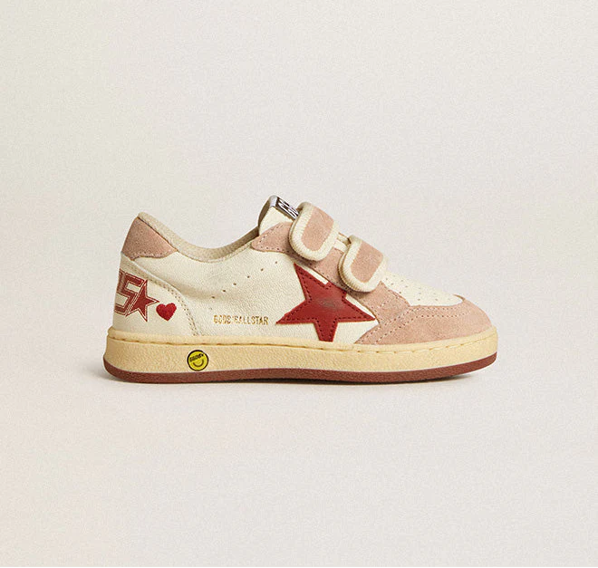 Golden Goose  White Red Pink Sport Embroidery Sneaker