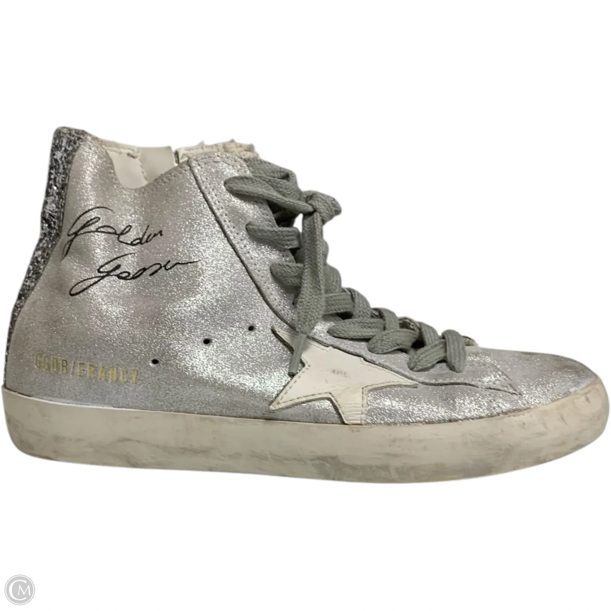 Shoes Luxury Designer By Golden Goose In Silver, Size: 5.5