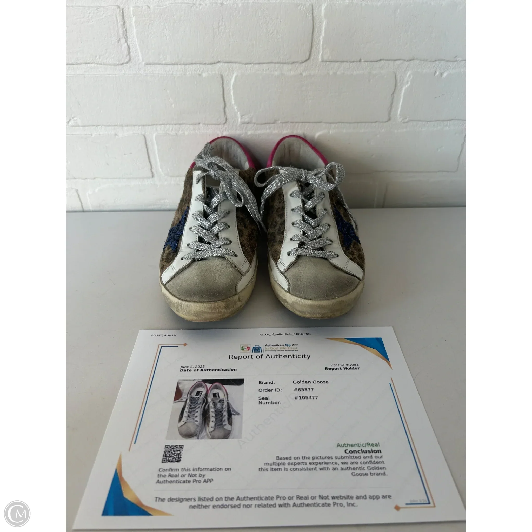 Shoes Luxury Designer By Golden Goose In Animal Print, Size: 7.5