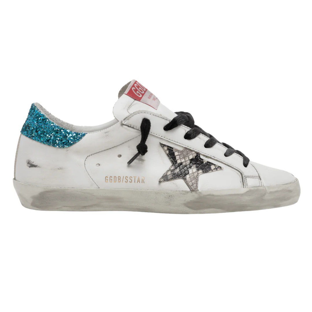 Superstar Python Print with Glitter Heel