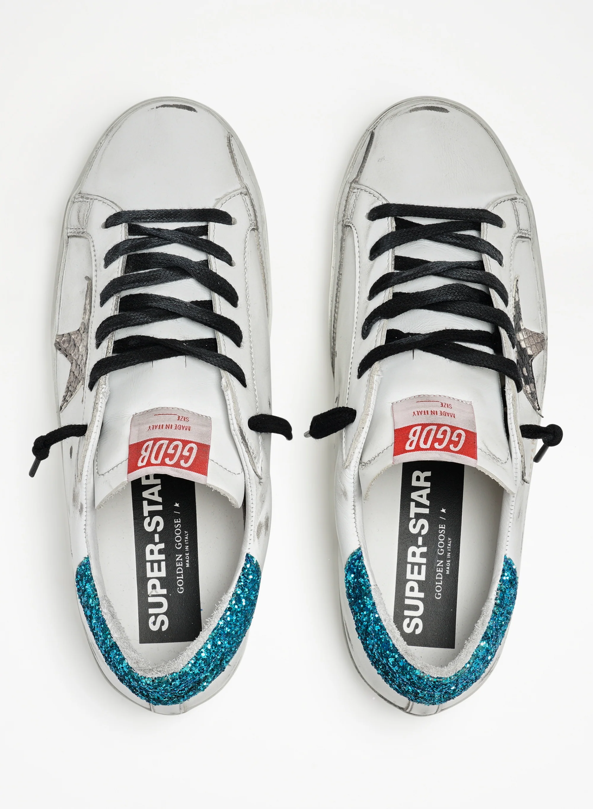 Superstar Python Print with Glitter Heel