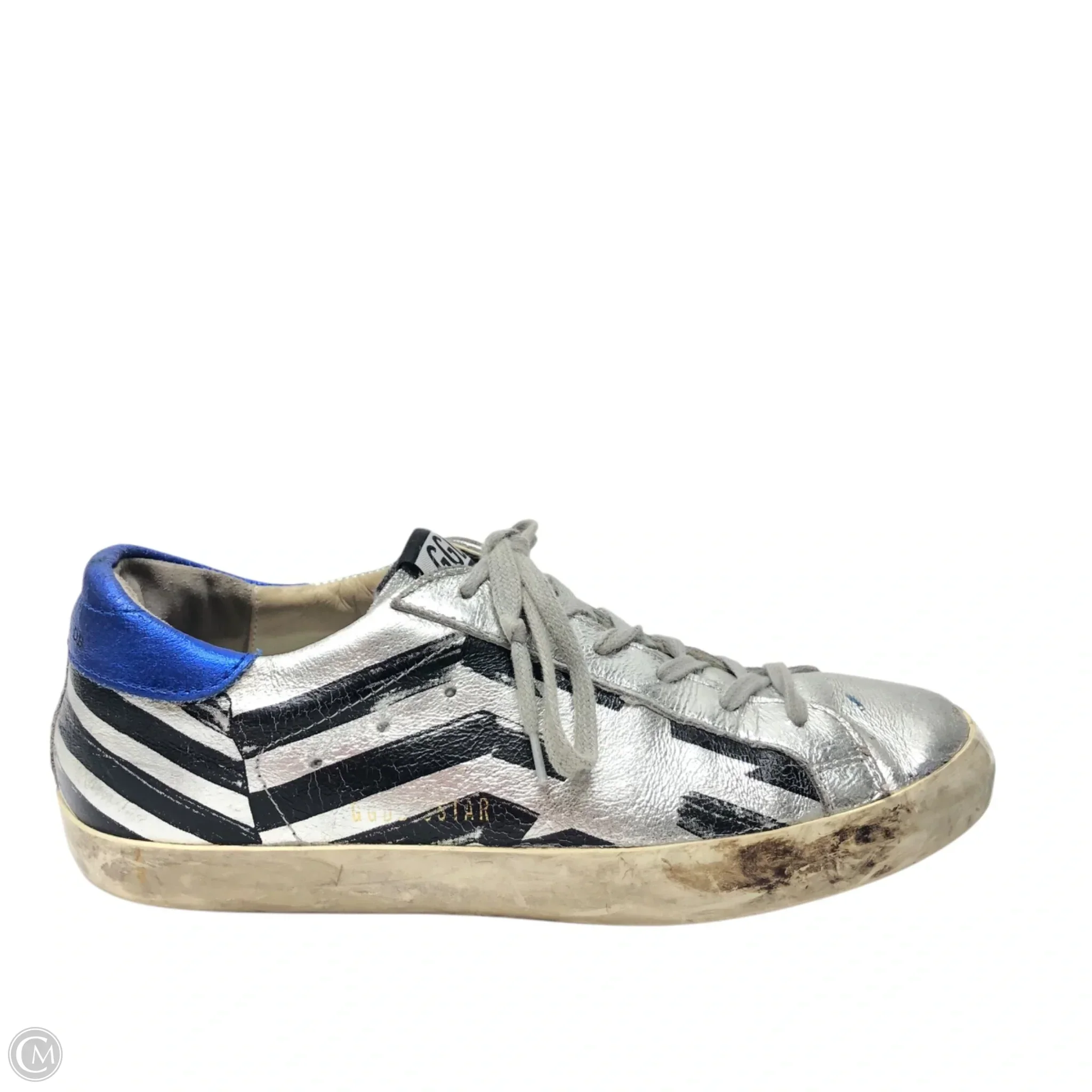 Shoes Luxury Designer By Golden Goose In Silver, Size: 8.5