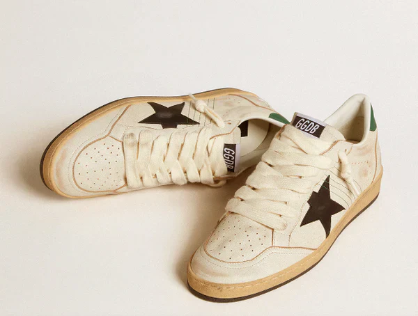 Ball Star Men with a black leather star and green leather heel tab