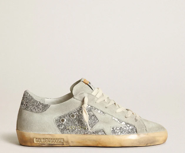 Super-Star Women in silver glitter with a star and glace inserts