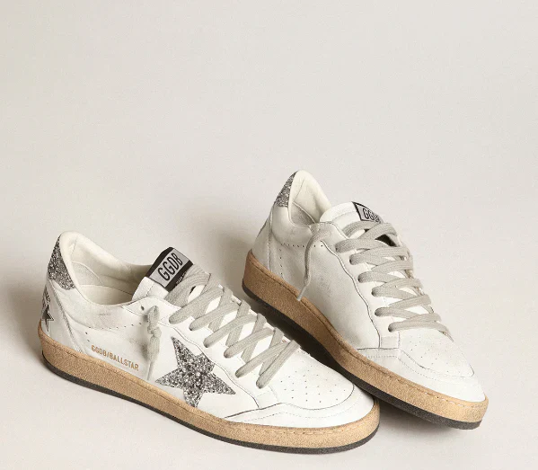 Ball Star Women in nappa with a white star and glitter heel tab