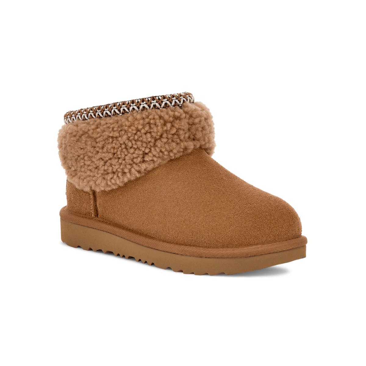 UGG Girls Classic Ultra Mini Maxi Curly Chestnut