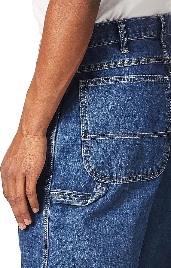 New men's loose-fitting straight-leg workwear jeans