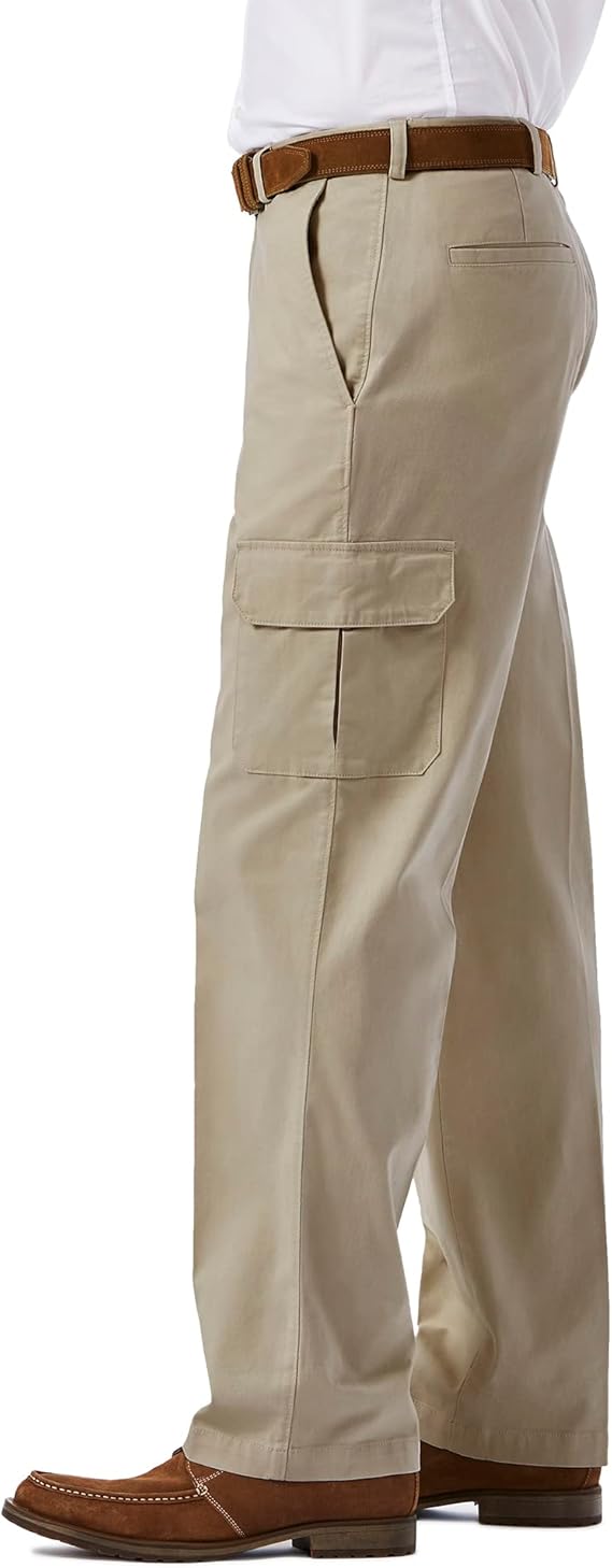 Men's Comfortable Stretch Classic Fit Flat Front Work Pants - Available in Regular and Plus/Tall Sizes