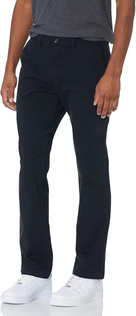 Men's athletic slim-fit casual stretch twill cotton trousers