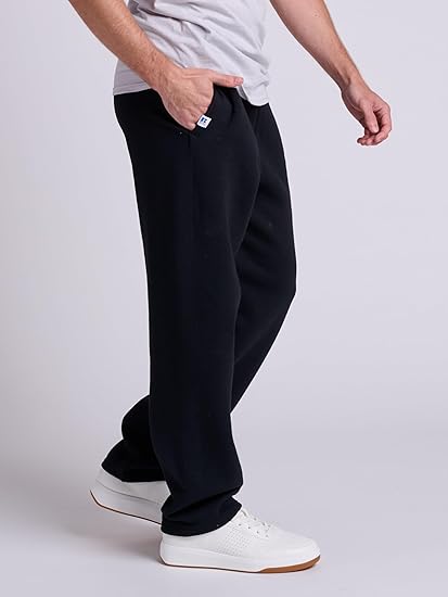Men's fleece sweatpants, straight-leg style, with pockets, moisture-wicking.