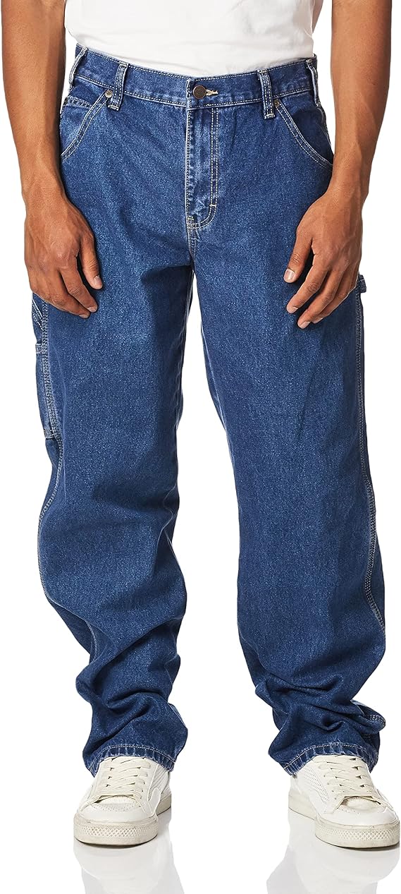 New men's loose-fitting straight-leg workwear jeans