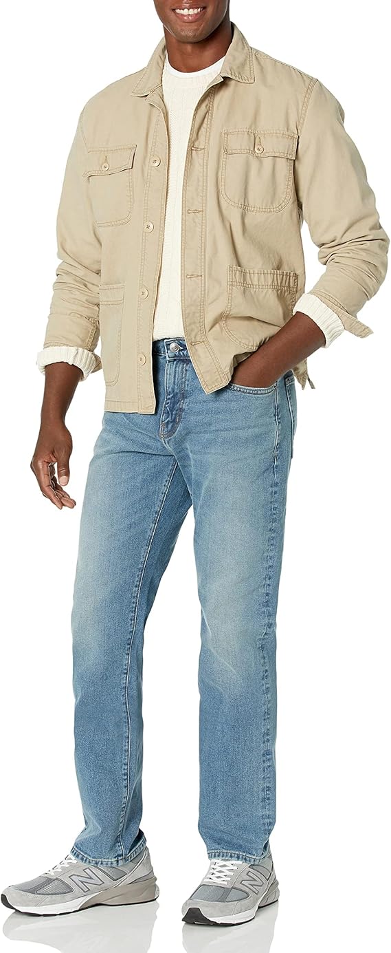 Men's straight-leg stretch jeans