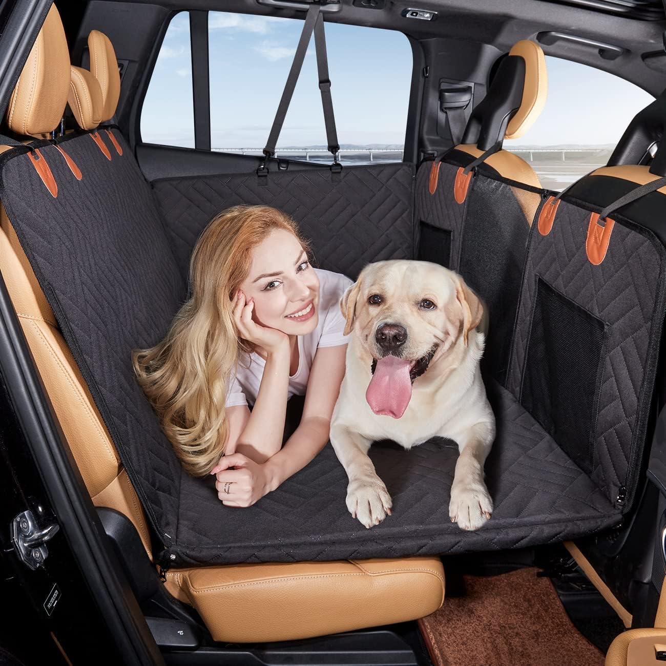 Back Seat Extender,Dog Seat Cover for Back Seat,Hard Bottom Car Seat Cover for Dogs,Dog Hammock for Car,Back Seat Pet Cover for Dogs