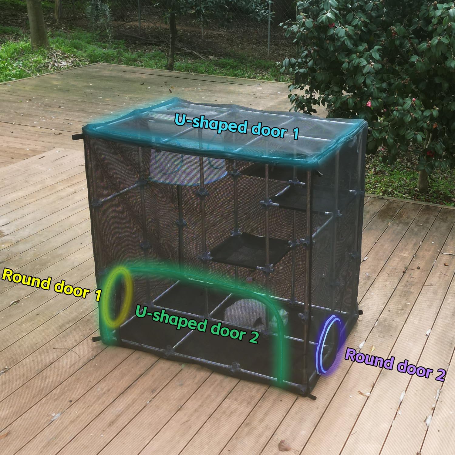 Outdoor cat enclosure, extra-large set (suitable for indoor and outdoor use)