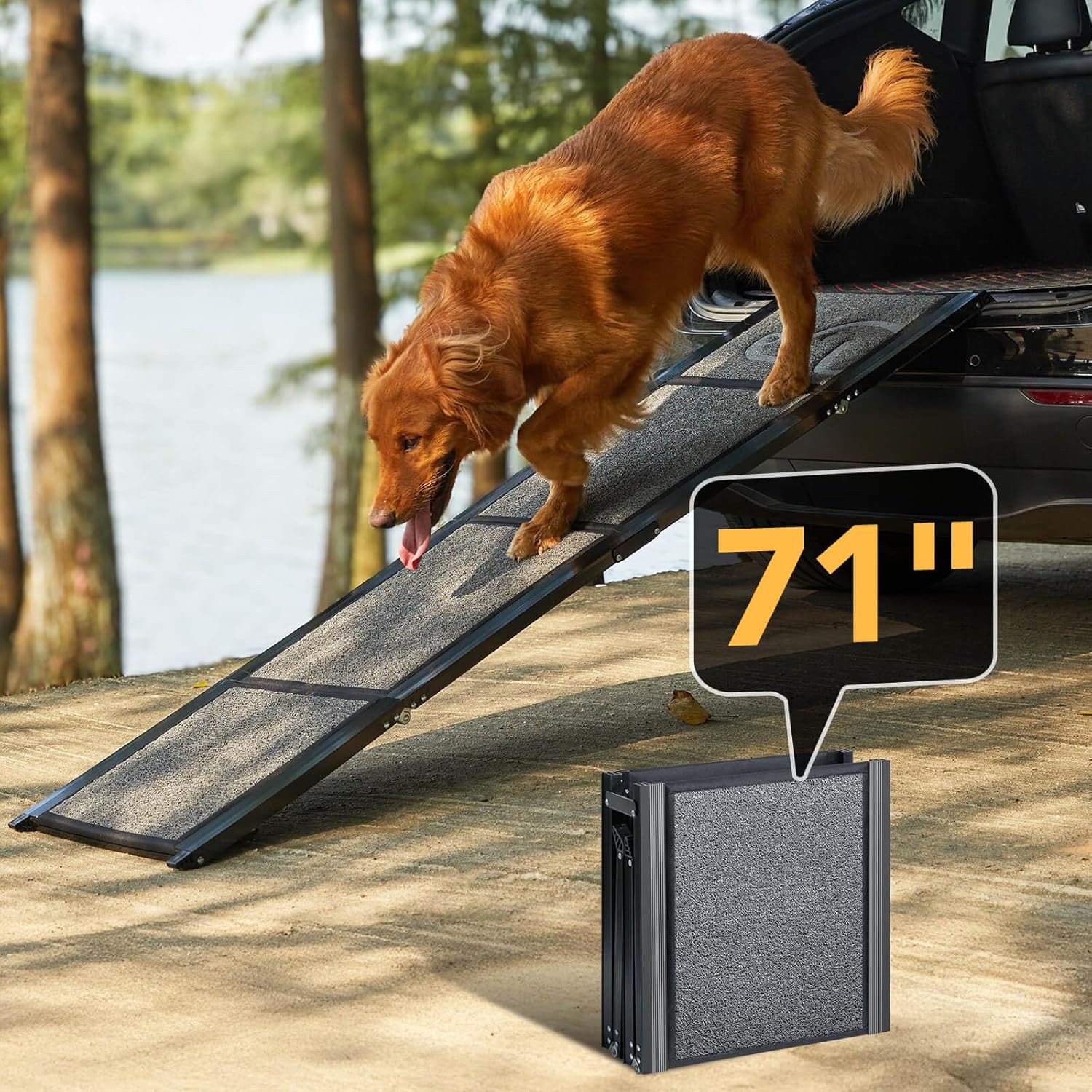 Dog Ramp for Car 71'' X-Long & 17.2
