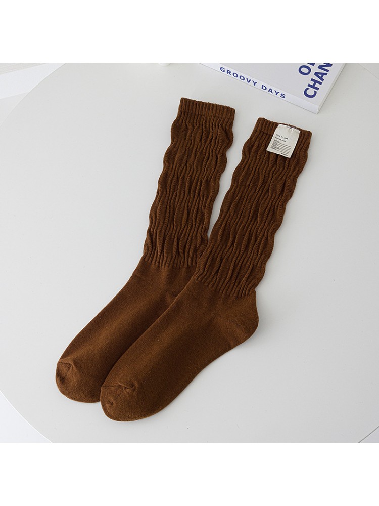 Elastic Leisure Knee Patch High Socks