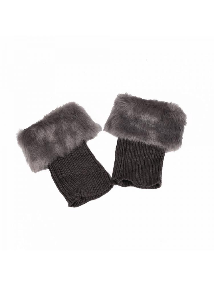 Fake Fur Knitting Socks Leg Warmer