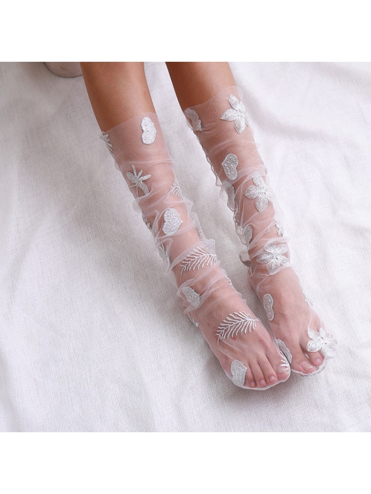 Animal Nature Element Print Thin Stockings