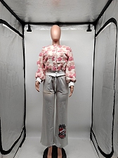 Flower Jacquard Button Up Long Sleeve Jacket