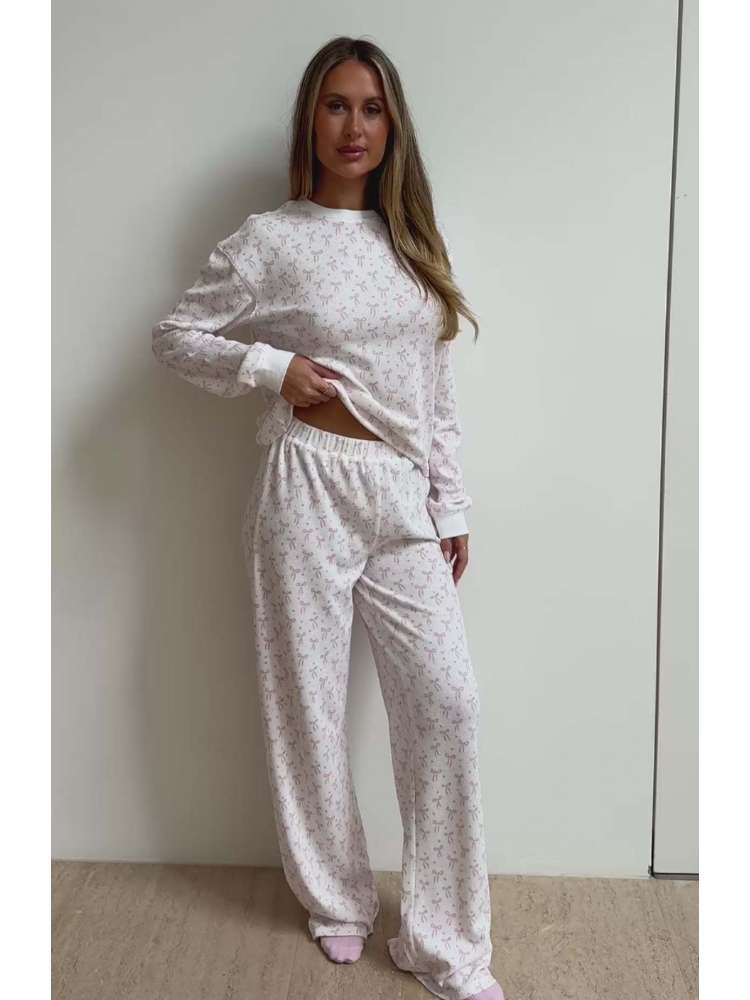 Cartoon Pattern Baggy Long Sleeve Pajamas