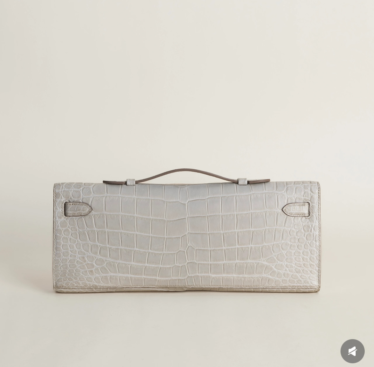 Kelly cut Matte Glacier White crocodile leather - Artisantouchss