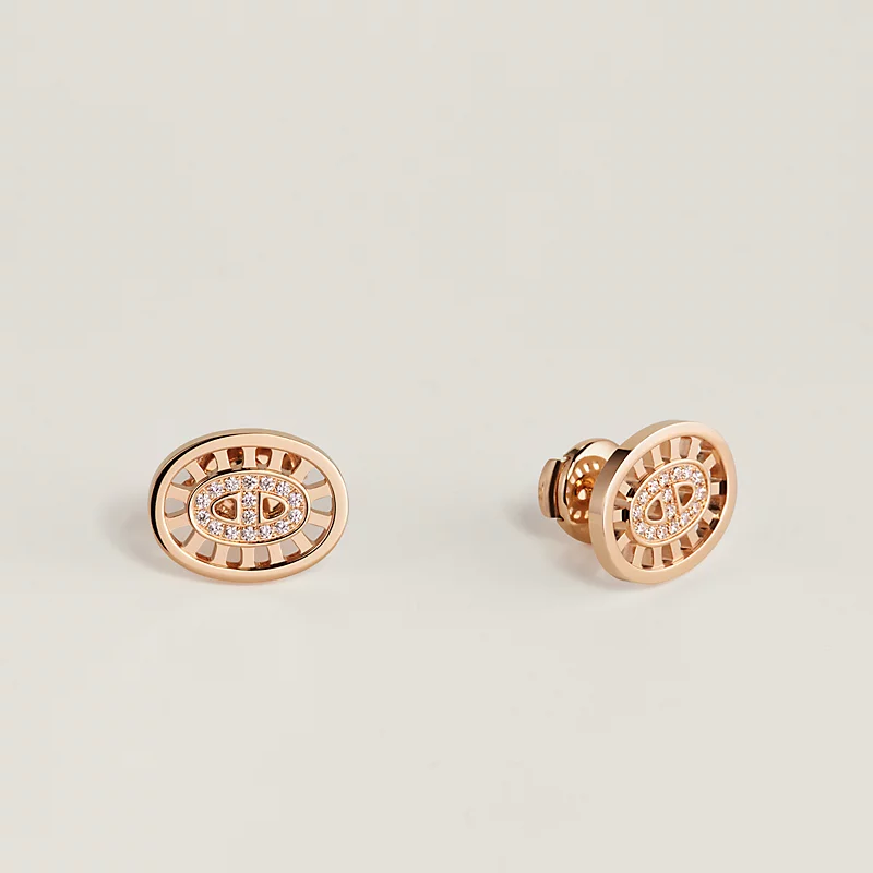 Chaine d'ancre Divine stud earrings, small model - Artisantouchss