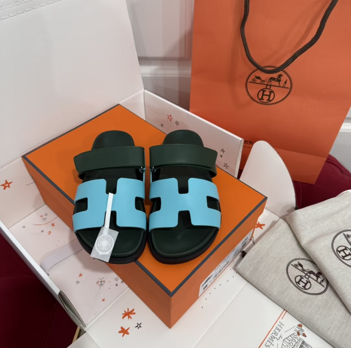 Men's slippers light blue - Artisantouchss