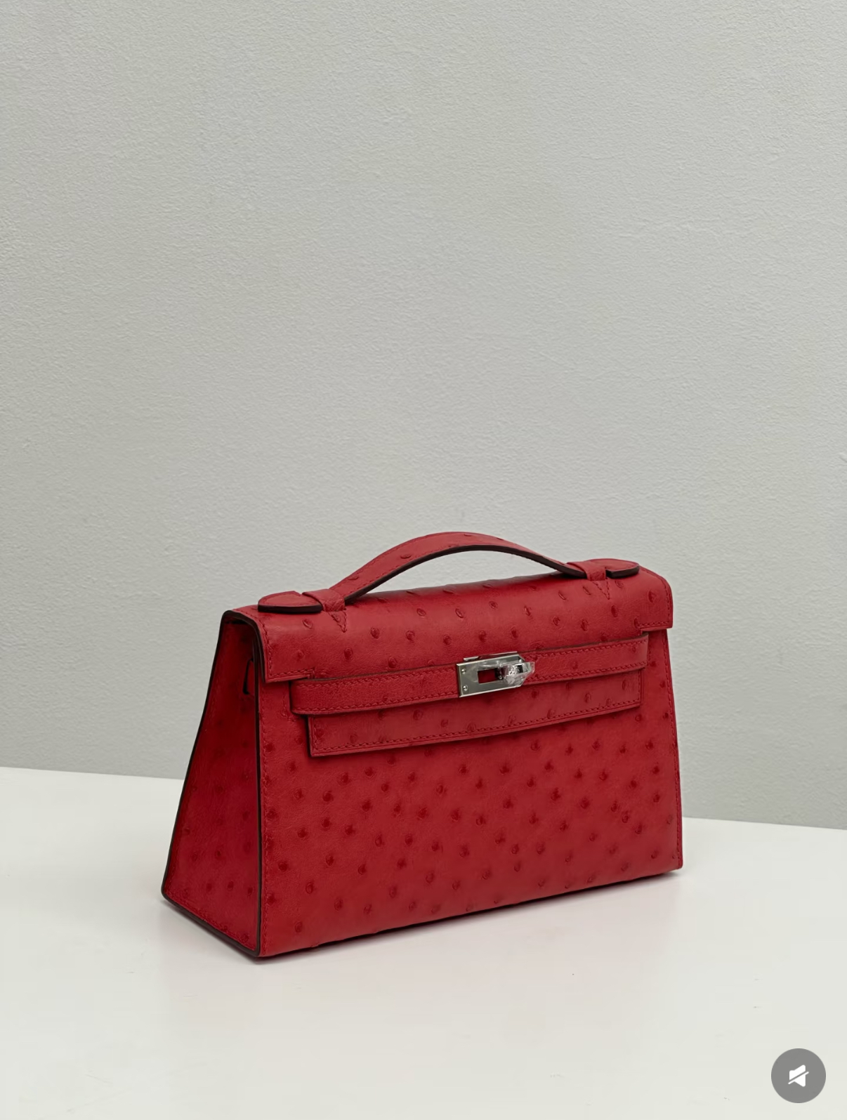 Kelly I 19 Azalea Red Ostrich Leather Custom - Artisantouchss