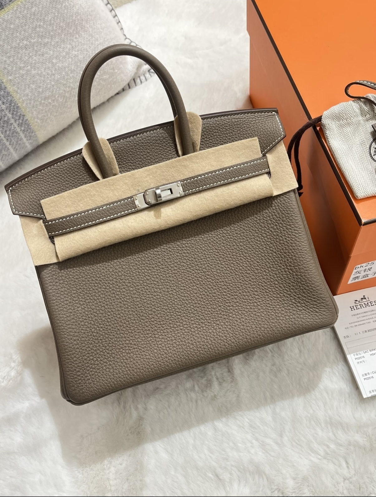 Birkin 25-35cm Taupe custom TOGO - Artisantouchss