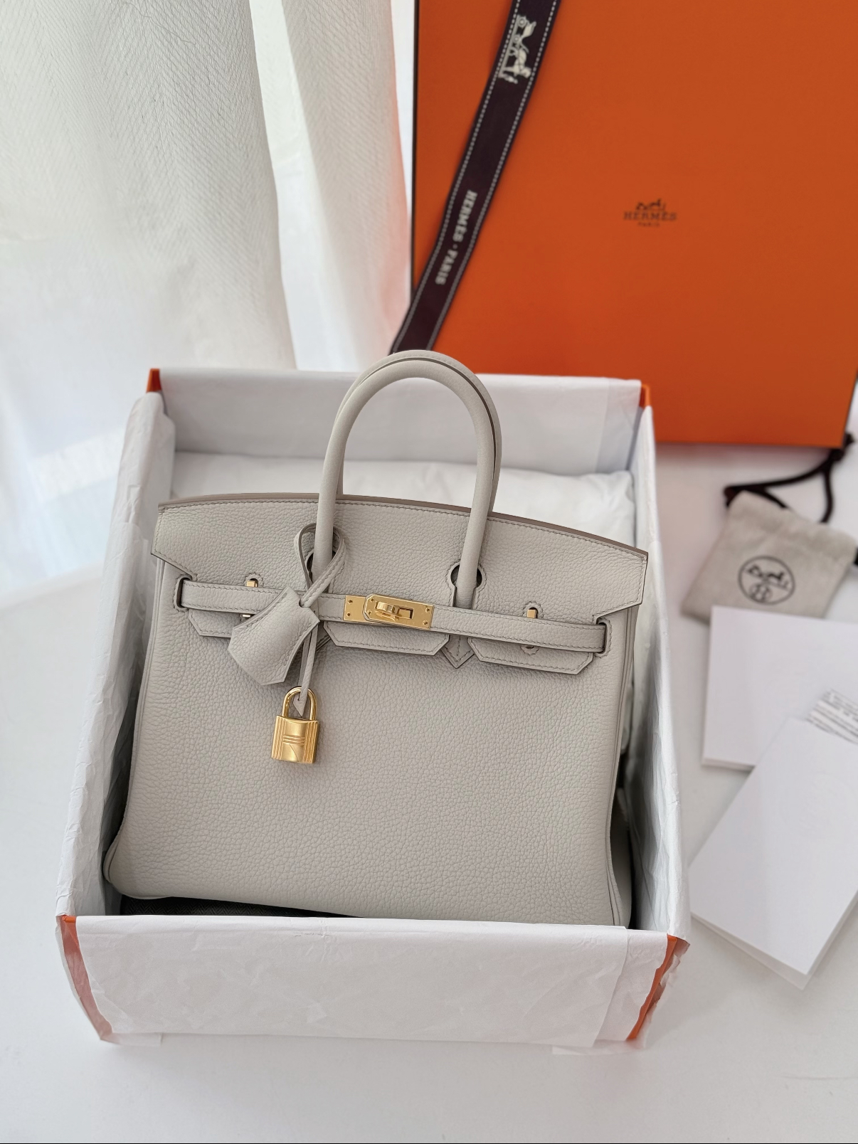 Birkin 25-30 Glacier White TOGO Custom - Artisantouchss