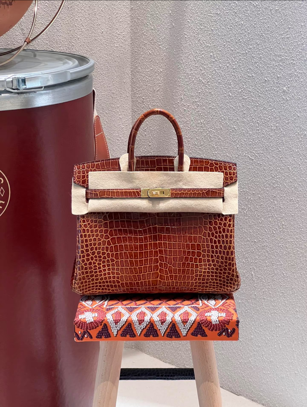 Birkin 25-35 Honey Brown Crocodile Leather Custom - Artisantouchss