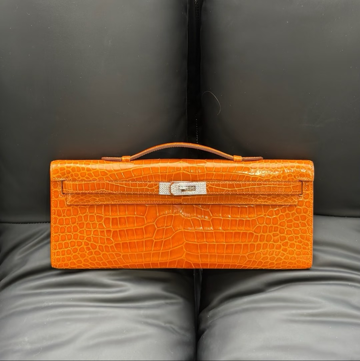 Kelly cut shiny crocodile leather - Artisantouchss