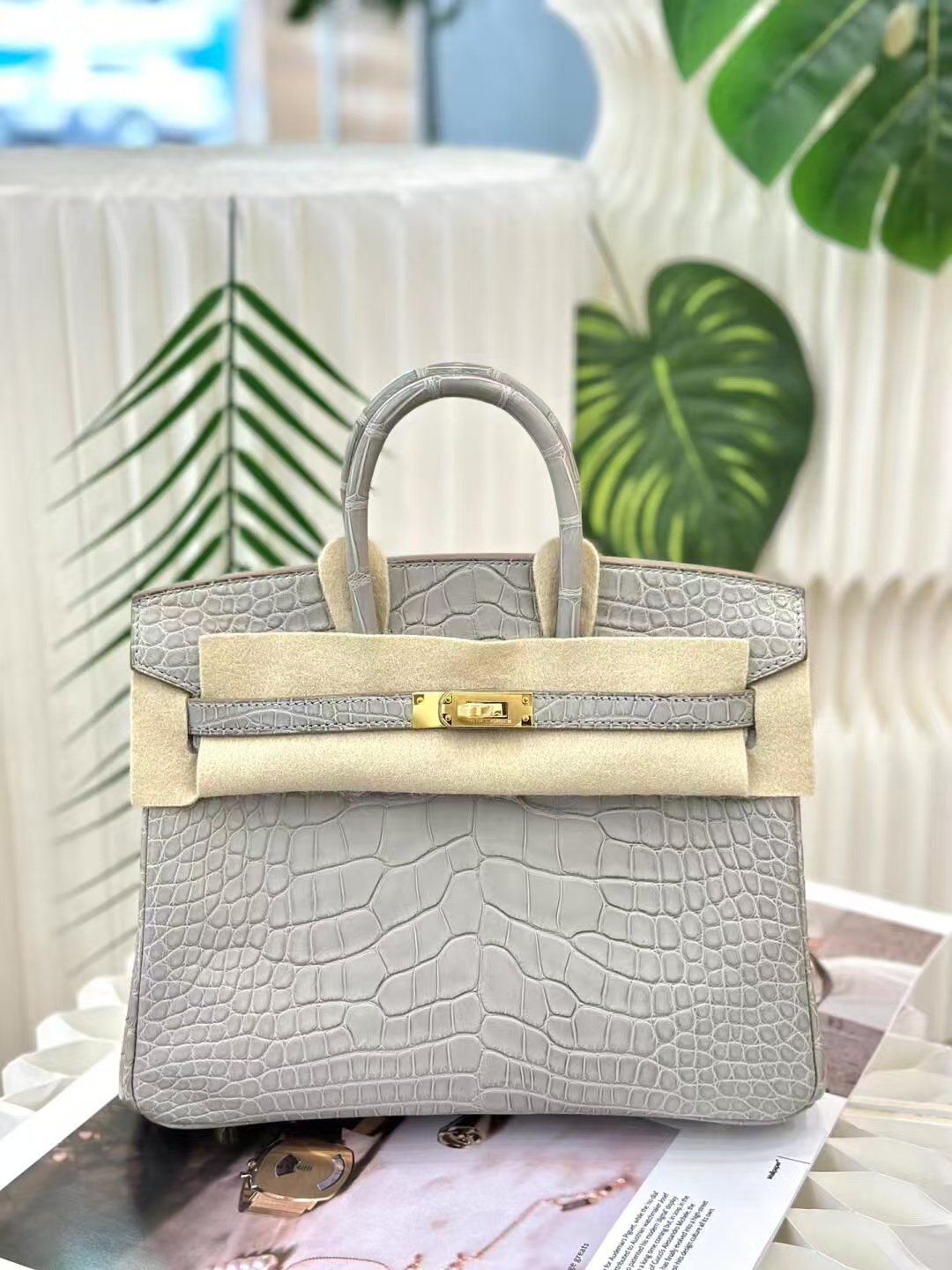 Birkin 25-30 Pearl Grey with Lemon Yellow - Artisantouchss