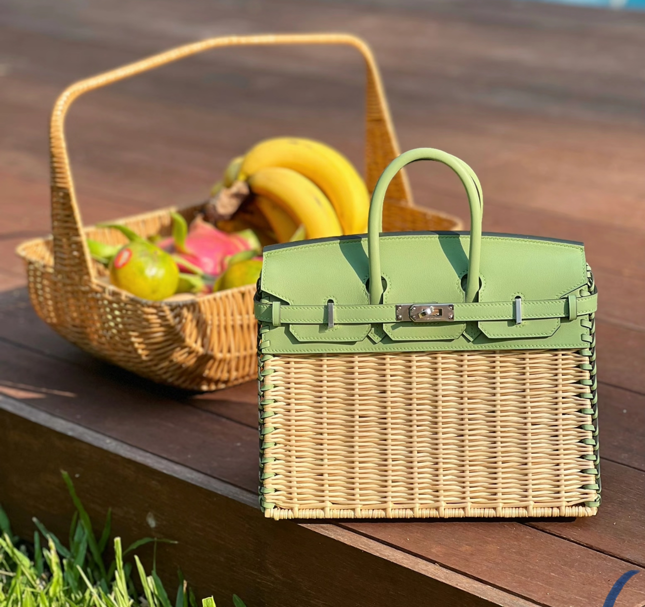 Picnic Sellier Birkin 25 Avocado Green Swift Palladium Hardware - Artisantouchss
