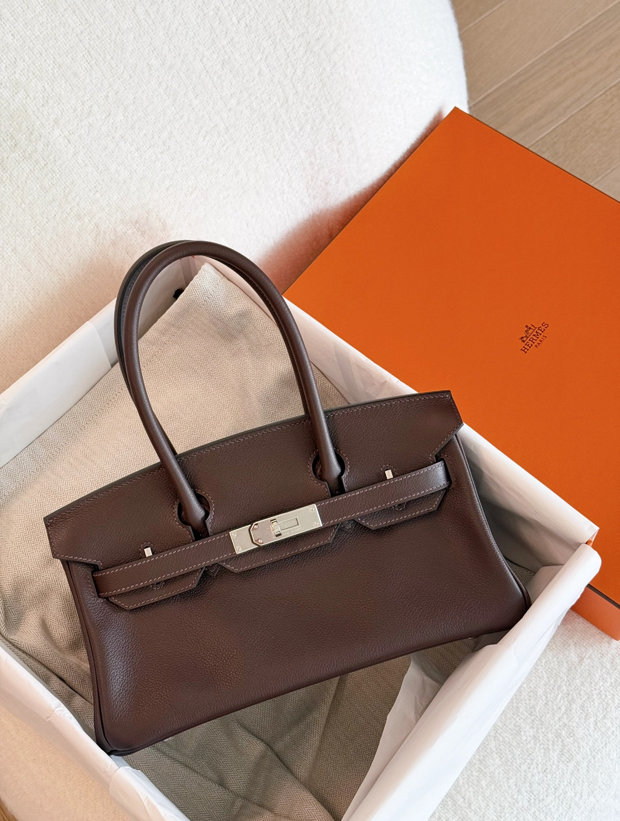 Mocha Birkin Shoulder 29 customize - Artisantouchss