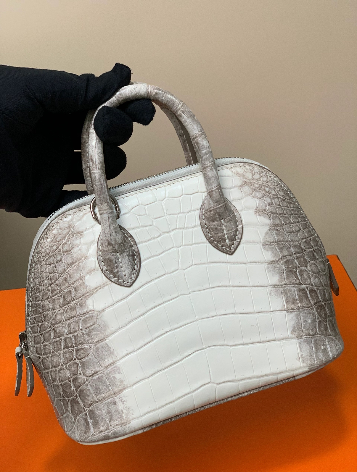 Bolide Mini 18CM Matte crocodile leather Himalaya - Artisantouchss