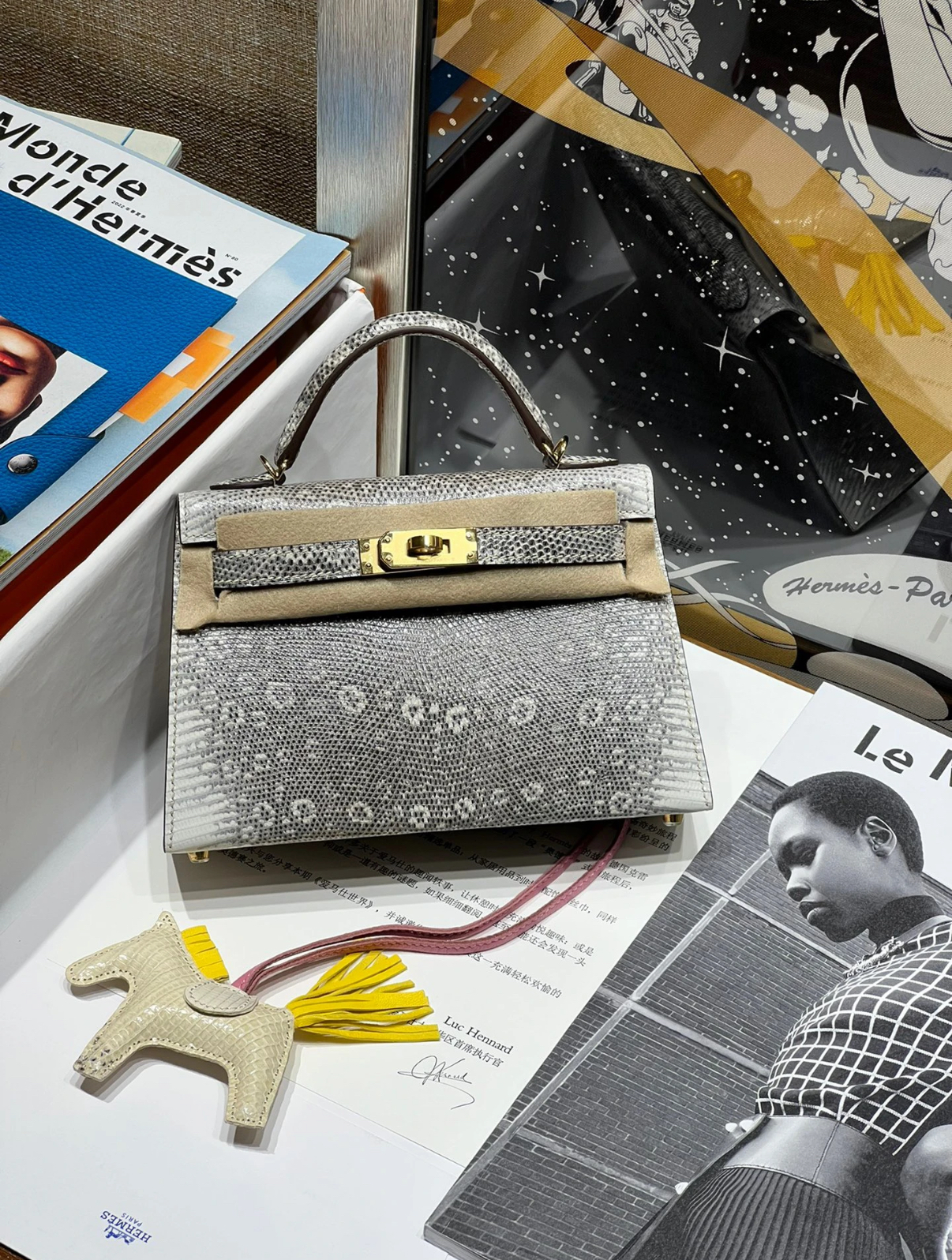 Kelly Mini 2 Lizard Leather Custom - Artisantouchss