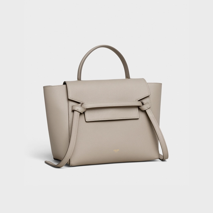 MICRO BELT BAG IN GRAINED CALFSKIN LIGHT TAUPE - Artisantouchss