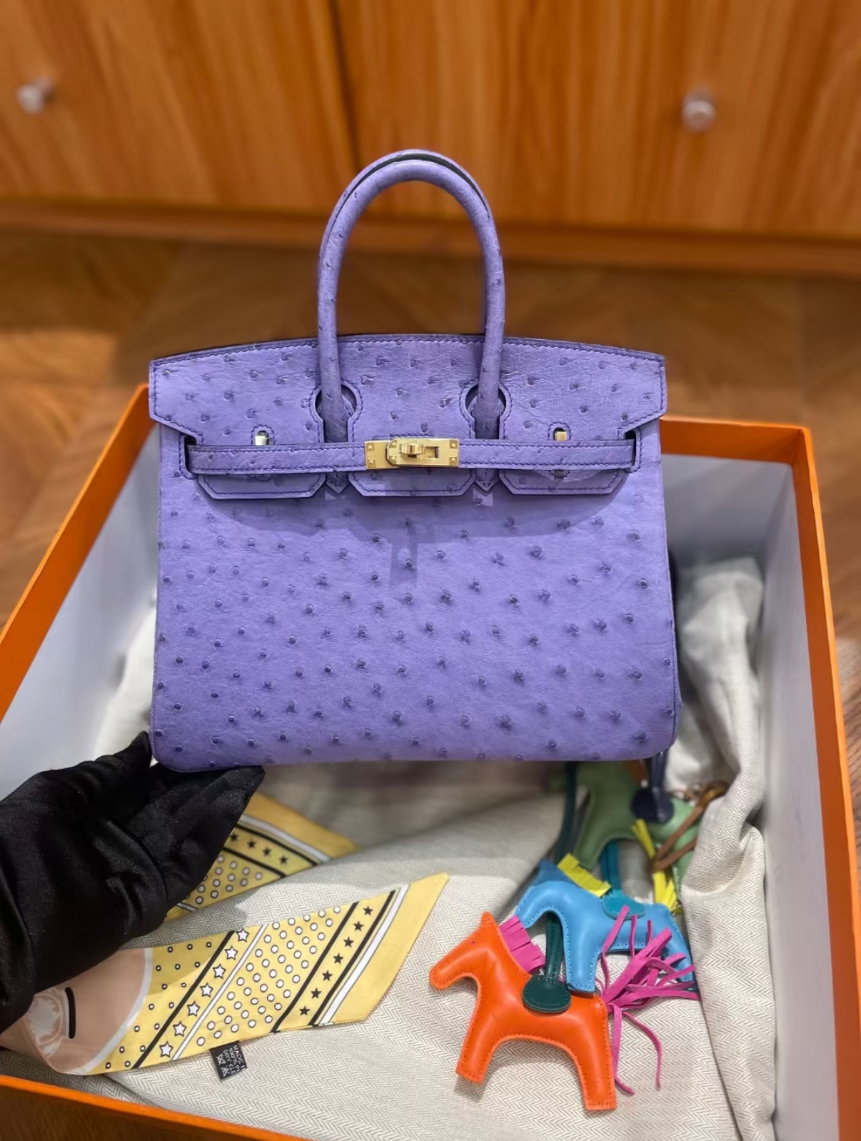 birkin 25-30 Lavender Ostrich Leather Custom - Artisantouchss