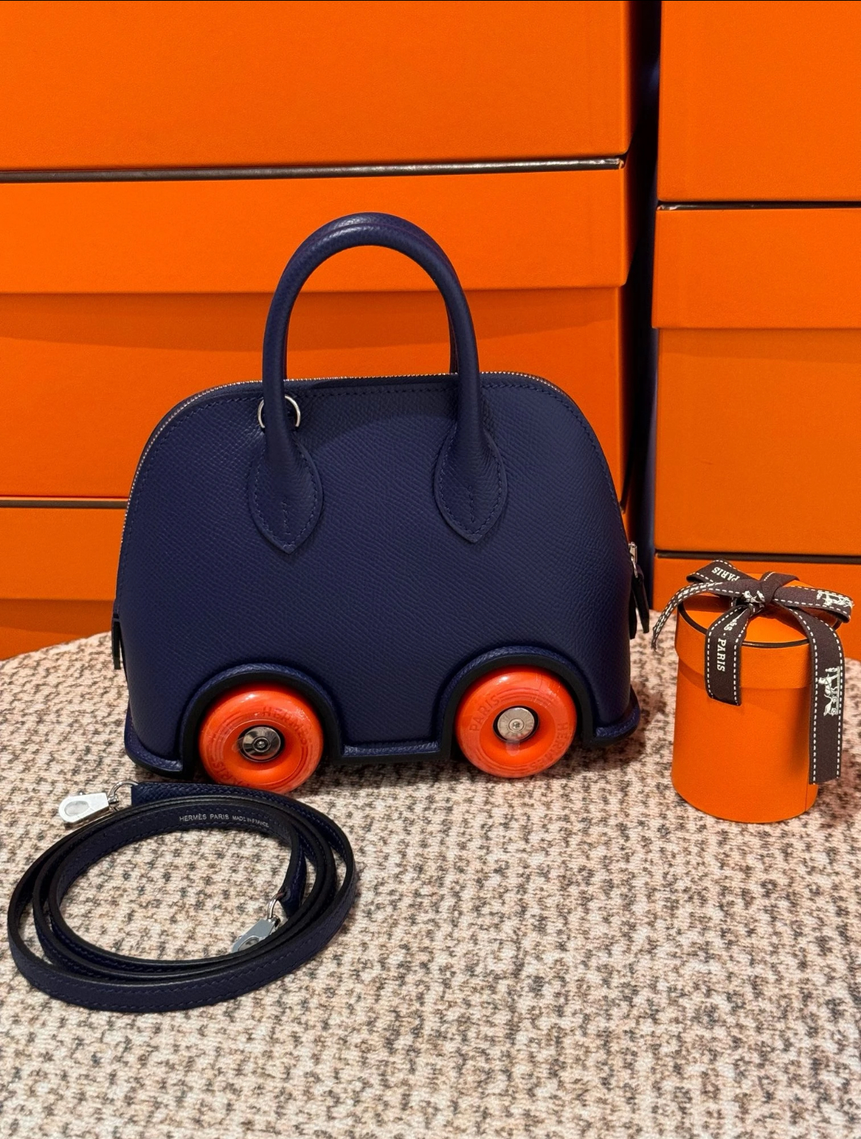 mini bowlide dark blue wheel bag custom - Artisantouchss
