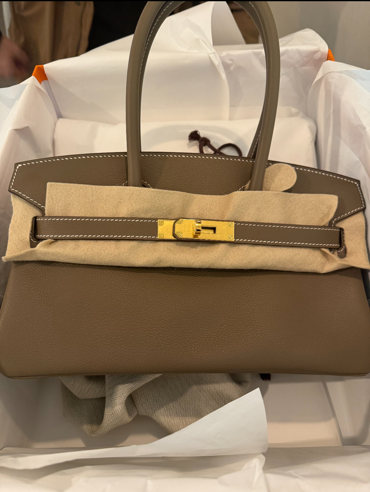 Birkin Shoulder 29-42 Elephant gray customize - Artisantouchss