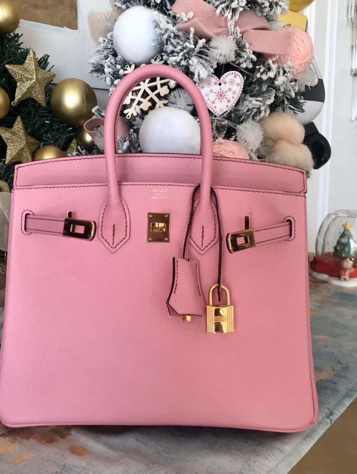 Birkin Milkshake Powder 25-35 TOGO Leather Gold Buckle Christmas Special Offer - Artisantouchss